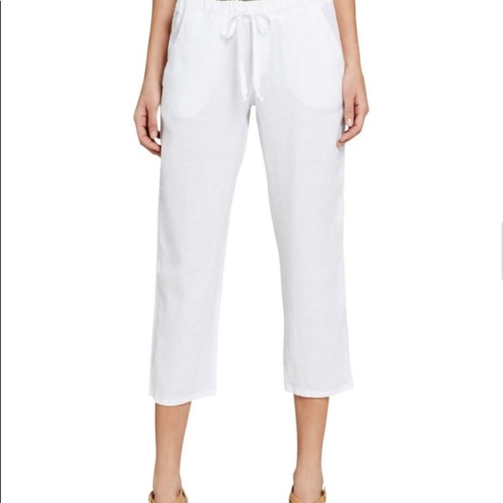 Cropped Pants with elastic waist and drawstring